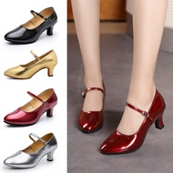 Bright leather modern dance shoes for women and girls closed toe modern dance shoes indoor anti slip dance shoes