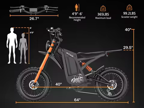 GT16 New Arrivals 1500W 48V 25AH EV ET Fat Tire Powerful Dirt E EBIKE Electric Mountain Bike Bicycle