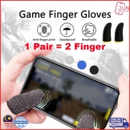 [ Original ] Mobile Finger Sleeve Touchscreen Game Controller Sweatproof Gloves for Phone Sarung Jar