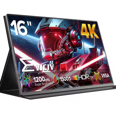 EVICIV 4K 16" Portable Monitor for Laptop 3840x2400 16:10 1200Cd/m² IPS 2nd External Gaming Display 