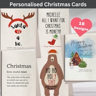 Personalised Christmas Greeting Cards, Merry Christmas, Funny, Xmas gift, Festival