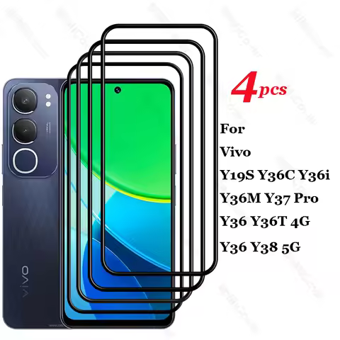 Full Coverage Tempered Glass For Vivo Y19S Screen Protector Y38 Y36C Y36i Y36M Y37 Pro,HD Glass Prot