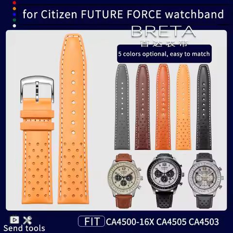 For Citizen Eco-Drive FF CA4500-16X CA4558-16E CA4500-32A BM8475 22mm genuine leather watch accessor