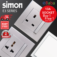 🔥Ready Stock🔥SIRIM🔥SIMON Switch Plug E3 White/Silver Switches and Socket Outlet 13A 1/2/3/4 Gang 20A