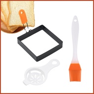 Square Egg Ring Stainless Steel Egg Mold Square Egg Ring for Frying Egg Egg Cooking Rings with Silic