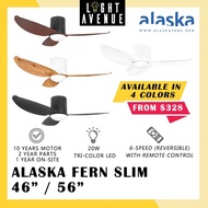 ALASKA Fern Slim 46"56" 3 Blade DC Ceiling Fan with LED Light & Remote Control