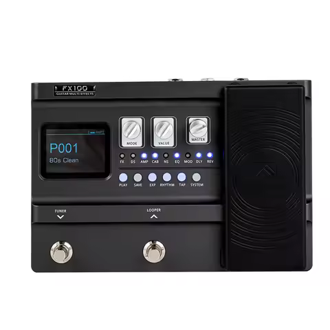 FLAMMA FX100 Multi Effects Processor Guitar Pedal with 151 Effects 200 preset 80s Looper 55 Amp Mode