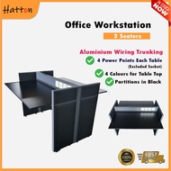 Hatton Workstation 2 Seaters (DIY) | OPEN CONCEPT | Fabric Partitions | Power Points Socket | Electr