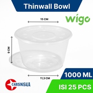 THINWALL Wigo BOWL (BOWL) 1000ml contains 25 pcs, Fruit Salad Cup, Vegetable Salad Cup, Meatball Cup