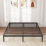 ALDRICH 12 Inch Metal Bed Frame Queen Size - Double Black Basic Steel Slats Platform, Easy Assembly Heavy Duty Noise Free Bedframes, No Box Spring Needed