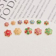 18K Matte Gold Spacer Receptacle Flower Hat Oil Drip 10mm Bead Holder Hat Spacer diy Jewelry Accesso