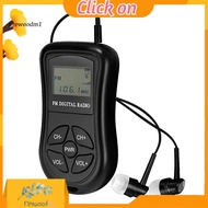 [Fe] Battery-powered Radio with Headphones Pocket-friendly Radio Portable Mini Fm Radio with Lcd Display and Stereo Headphone for Home Travel Battery-powered Digital Radio