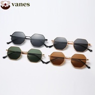 VANES Blocking Sunglasses Fashion Vintage Male Octagon Personality Polygon Metal Frame Eyewear