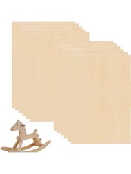 2入組米白色未完成的楓木板,尺寸為12 X 8英寸,1/16英寸薄的方形木板,適用於手工藝品、學校diy項目、小型房屋建築模型製作