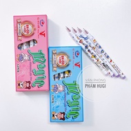 Hộp 12 Cây Bút Gel Xóa Được Gstar ER-03 Ngòi Kim Nét Nhỏ 0.5mm (Mực xanh/tím)