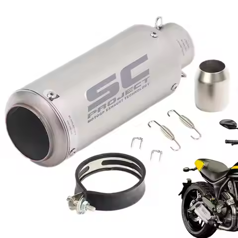 Motorcycle Exhaust Pipe Slip On Exhaust Stainless Steel 51mm/60mm Exhaust Pipe Replacement For Dirt