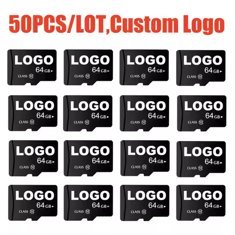 50PCS/LOT Free Custom Logo SD Card Class10 64GB 128GB carte sd memoria 32GB 16GB TF Card 8G 4GB 2GB 