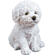 Bichon Frise Cute Dog Piggy Bank Puppy Polystone Piggy Banks Money Bank Coin Bank - Break to Open Pi