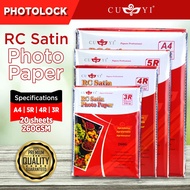 A4 / 5R / 4R / 3R Size CUYI RC Satin Photo Paper , Resin Coated Inkjet Photo Paper 260gsm for Photos
