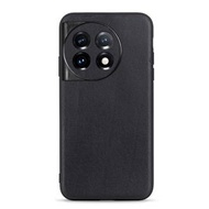 全城熱賣 - 適用於 OnePlus 11 5G 真皮羊紋手機殼（黑色）
