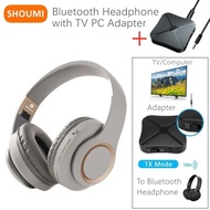 Shoumi 15 Hours Play Wireless Headset Bluetooth Television Headphone With Mic,Bluetooth Adapter Built-In Battery,For TV Computer