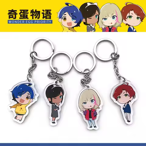 Anime WONDER EGG PRIORITY Ohto Ai Rika Neiru Momoe Sawaki Keychain Pendant Cosplay Accessories Gift 