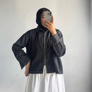 Hola denim - denim shirt - women's denim top - zipper jacket - denim jacket