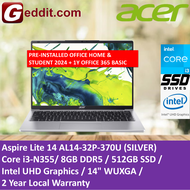 ACER ASPIRE LITE 14 AL14-32P-370U /  AL14-32P-319D LAPTOP (I3-N3558GB512GB SSD14"WUXGAUHD GRAPHICSWI