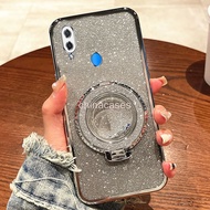 Casing huawei nova 3i Luxury Magnetic Charging Phone Case Electroplated Gradual Glitter Silicone TPU Cover + Ring Stand