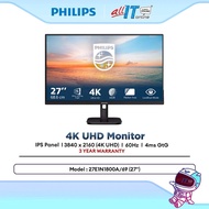 PHILIPS 27E1N1800A/69 27" 4K UHD 60Hz IPS Office Monitor | 4ms GTG | HDR | Adaptive Sync | Built-in 
