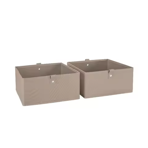 Kids 2pc 5" Collapsible Cube Fabric Storage Bins for Playroom - Taupe