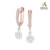 Anting Berlian Gantung Model Bunga IMER1048162 Swan Jewellery