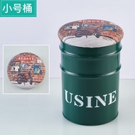 Iron Bucket Stool American Retro Bar Storage Stool Restaurant Wrought Iron Paint Bucket Household Ro