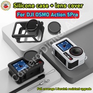 For DJI Action 5 Pro Silicone Case + Lens Cover Rubber Protective Case DJI Action 5 Pro Accessories