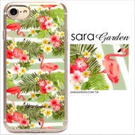 【Sara Garden】客製化 軟殼 蘋果 iPhone7 iphone8 i7 i8 4.7吋 手機殼 保護套 全包邊 掛繩孔 扶桑花紅鶴火鶴