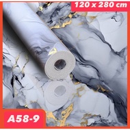 Marble vinyl wallpaper with adhesive and aluminum foil