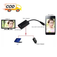 Kabel Adapter Micro USB ke HDMI untuk Hp MHL Samsung - Jack Adaptor Converter dari Hp ke Layar Monit