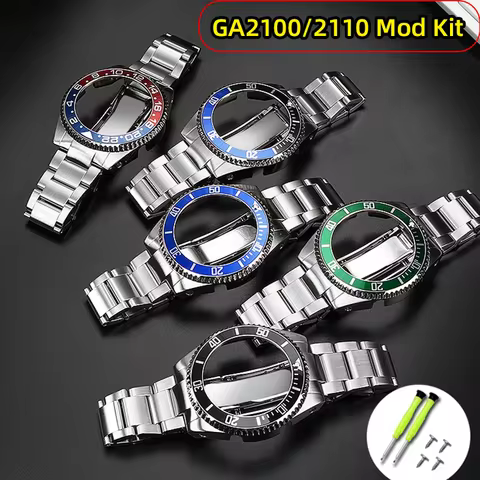 GA2100 case strap bracelet for Casio G-SHOCK GA-2100/2110 mod kit retrofit Rolex Water Ghost stainle