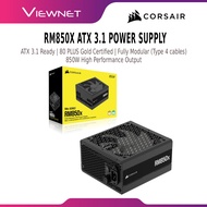 Corsair RM850x ATX 3.1 Power Supply | 850W | Fully Modular PSU | PCIe 5.0 Ready | Silent Gaming PSU