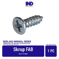 FAB Screw PARTY M6 x 1/ 2 inch Bolt Bolt Self Tapping Screw Harden Flat Headphillips F+ AB 6mm x 13m