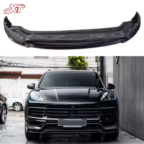 9Y0 Carbon Fiber T Style Front Lip Spoiler for Porsche Cayenne Suv Coupe 9Y0 Car Front Bumper Lip 20