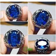 KING SAFIR ROYAL BLUE OVAL GEMS STONE CUTTING WITH RINGED