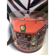 Bath and Body Works (BBW) Scented Candle 3-wick Crushed Candy Cane (Elf Village)