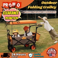 Outdoor Luxurious Troli Perkhemahan Foldable Camping Wagon Big Wheel Trolley 7 INCH Wagon Camping Tr