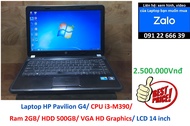 Laptop HP Pavilion G4/ CPU i3-M390/ Ram 2GB/ HDD 500GB/ VGA HD Graphics/ LCD 14 inch