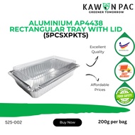 ALUMINIUM AP4438 RECTANGULAR TRAY WITH LID,  (5PCS X 1PKTS)