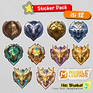 Mobile Legends Rank Stickers Pack of 11 Warrior Grand Master Elite Epic Mythic Legend Tier Immortal 