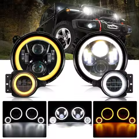 Fog Lights 9 INCH Car LED Headlight Daytime Running Signal Lamp for Jeep JL /for Jeep Wrangler