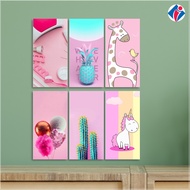 HIASAN DINDING Wall decoration, wall decoration, pink home decoration, children's bedroom picture