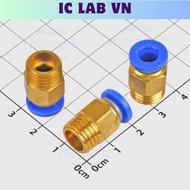 [3 Pieces]- PC6-M12-1.5 Pneumatic Pipe Connector 6mm External Thread 12mm Pitch 1.5mm Ic Lab VN